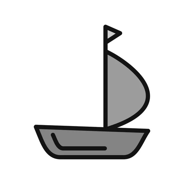 Zeilboot Pictogram Vector Illustratie Ontwerp — Stockvector