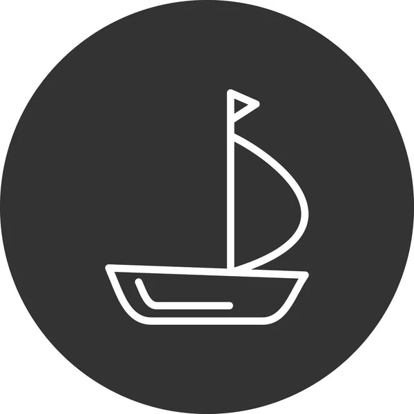 Barca Vela Icona Vettoriale Illustrazione Design — Vettoriale Stock