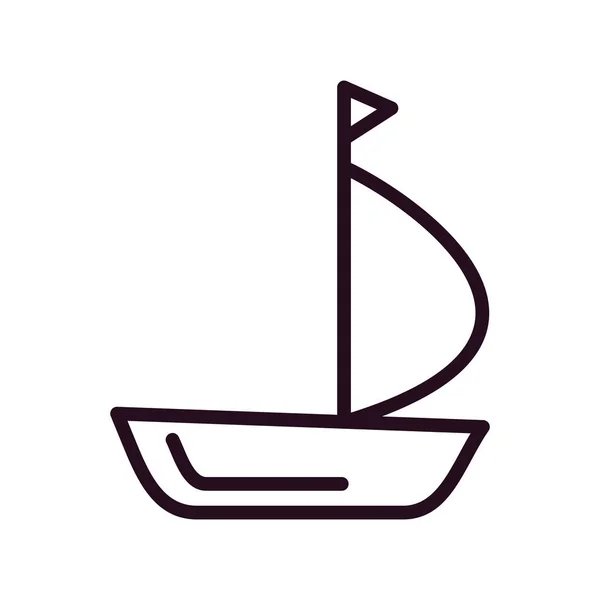 Segelbåt Ikon Vektor Illustration Design — Stock vektor