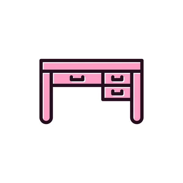 Desk Table Drawers Vector Illustration — Stock vektor