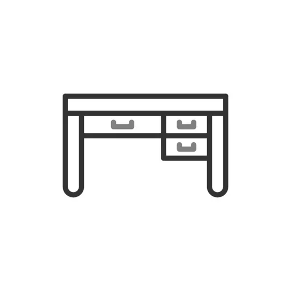 Tisch Mit Schubladen Vektorillustration — Stockvektor