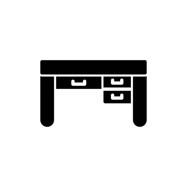 Desk Table Drawers Vector Illustration — Vetor de Stock