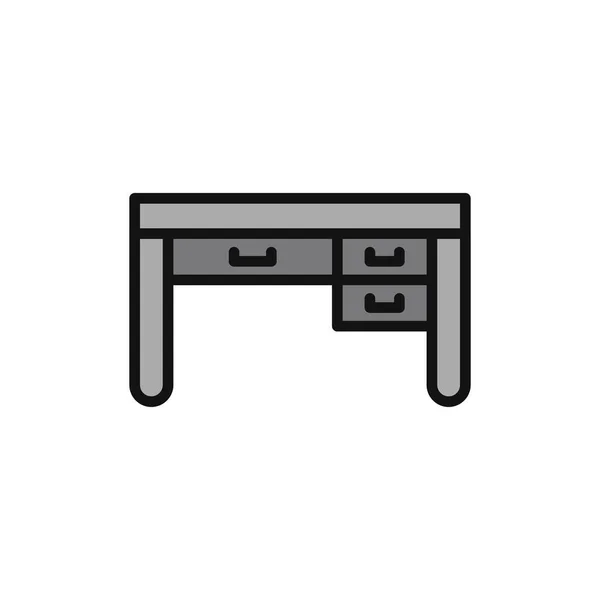 Desk Table Drawers Vector Illustration — Stock Vector