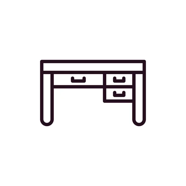 Desk Table Drawers Vector Illustration - Stok Vektor