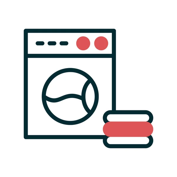 Washing Machine Icon Vector Thin Line Sign Isolated Contour Symbol — Stock Vector