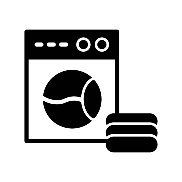 洗濯機のアイコンベクトル 細い線の記号 独立した輪郭シンボルイラスト — ストックベクタ