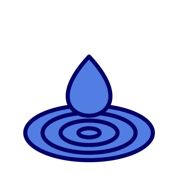 Wektor Przepływu Wody Znak Cienkiej Linii Odizolowany Symbol Konturu Ilustracja — Wektor stockowy