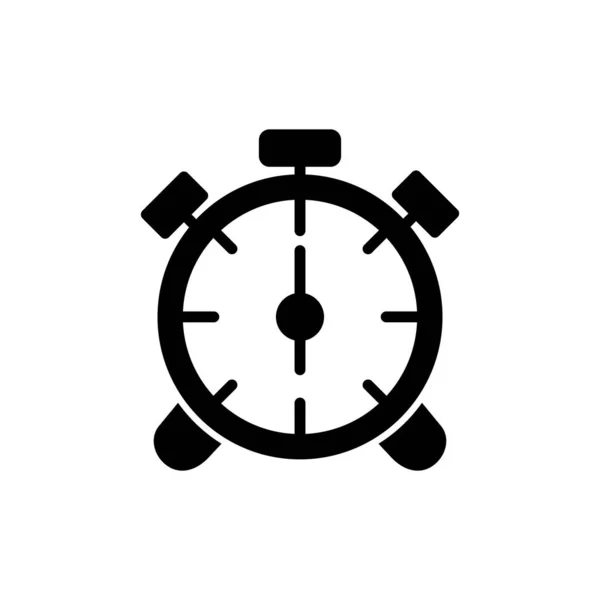 Icono Del Reloj Despertador Esquema Ilustración Vectorial Pictograma — Vector de stock