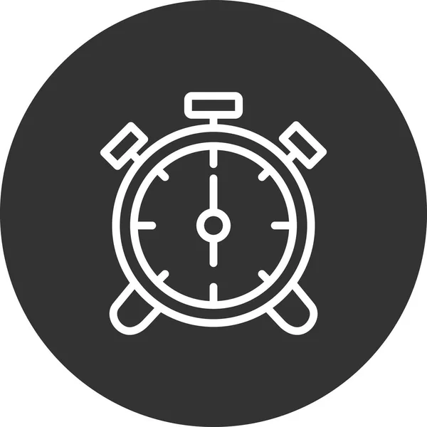 Alarm Clock Icon Outline Vector Illustration Pictogram — Stockvektor