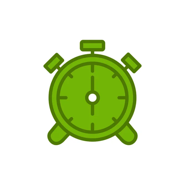 Icono Del Reloj Despertador Esquema Ilustración Vectorial Pictograma — Vector de stock