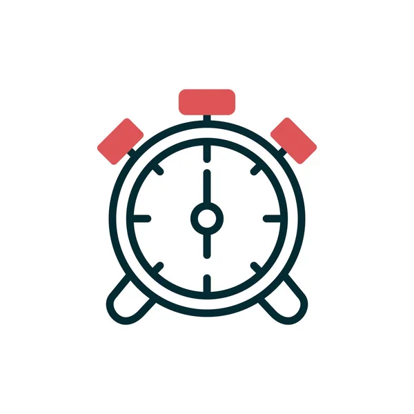 Alarm Clock Icon Outline Vector Illustration Pictogram —  Vetores de Stock