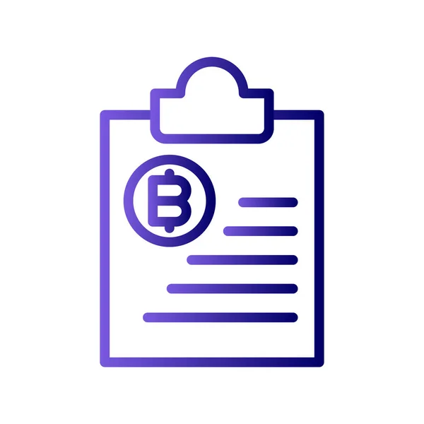 Bitcoin Clipboard Icon Vector Illustration — Stockvektor