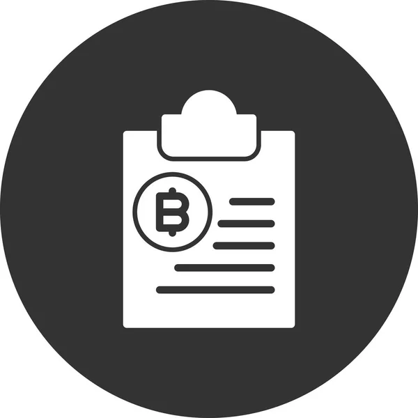 Bitcoin Clipboard Icon Vector Illustration — 스톡 벡터