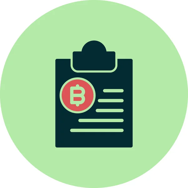 Bitcoin Clipboard Icon Vector Illustration — Stockvektor