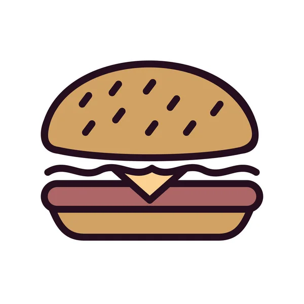 Burger Icon Hamburger Symbol Flat Design Style — Vetor de Stock