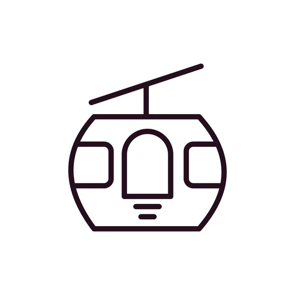 Cable Car Cabin Icon Vector Illustration — 스톡 벡터
