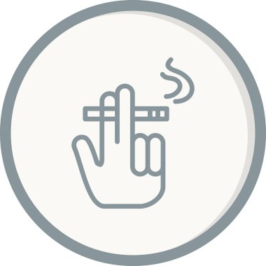 Sigara ikonu ile el, vektör illüstrasyonu