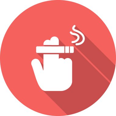 Sigara ikonu ile el, vektör illüstrasyonu