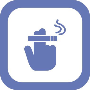 Sigara ikonu ile el, vektör illüstrasyonu