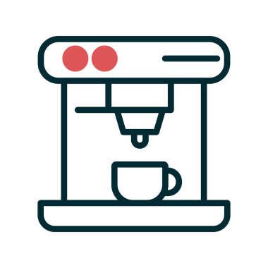 Kahve Yapıcı Vektör Satırı Simgesi