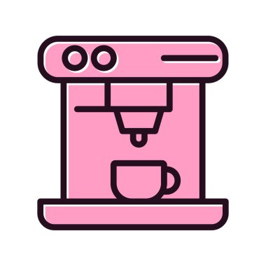 Kahve Yapıcı Vektör Satırı Simgesi