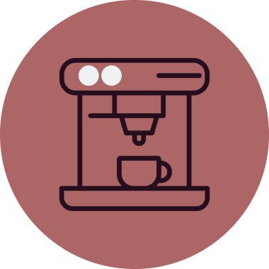 Kahve Yapıcı Vektör Satırı Simgesi