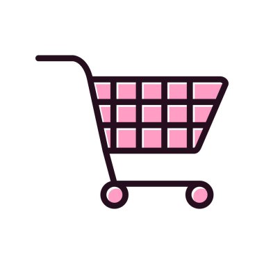 Alışveriş arabası simgesi, vektör illüstrasyonu