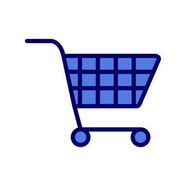 Alışveriş arabası simgesi, vektör illüstrasyonu