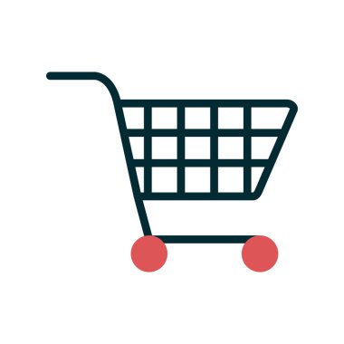 Alışveriş arabası simgesi, vektör illüstrasyonu