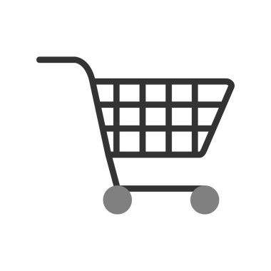 Alışveriş arabası simgesi, vektör illüstrasyonu