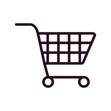 Alışveriş arabası simgesi, vektör illüstrasyonu