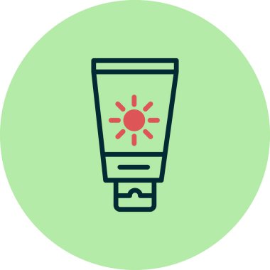 güneş kremi düz ikon vektör çizimi