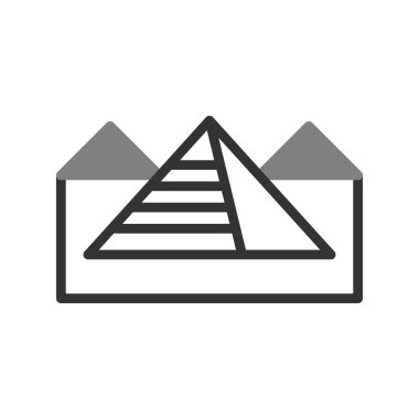 Bir piramit ikonunun vektör çizimi. Mısırca