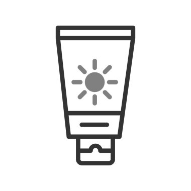 güneş kremi düz ikon vektör çizimi