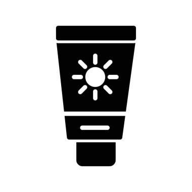 güneş kremi düz ikon vektör çizimi