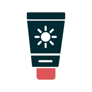 güneş kremi düz ikon vektör çizimi