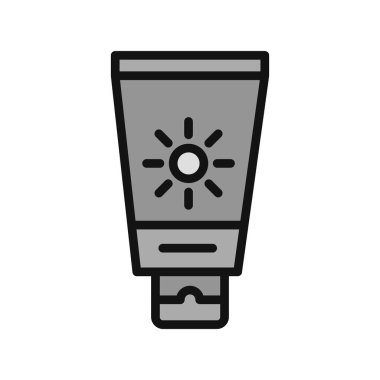 güneş kremi düz ikon vektör çizimi