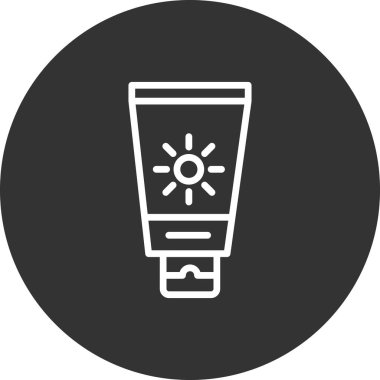 güneş kremi düz ikon vektör çizimi