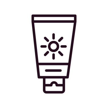 güneş kremi düz ikon vektör çizimi