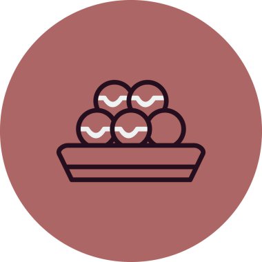Vektör simgesi tasarım ögesi biçimi. Takoyaki. 