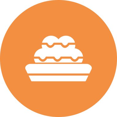 Gıda ikonunun vektör illüstrasyonu. Takoyaki.  