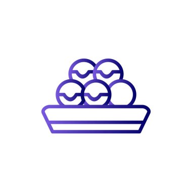 Beyaz arkaplan, vektör, illüstrasyon üzerinde izole gıda ikonu olan çizgi sepeti