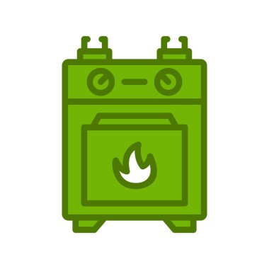 gaz sobası ikon vektör illüstrasyonu