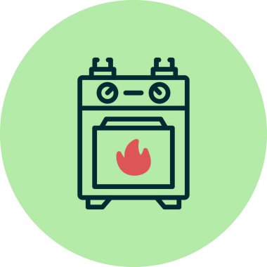 gaz sobası ikon vektör illüstrasyonu
