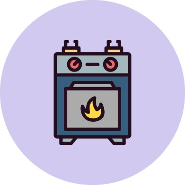 gaz sobası ikon vektör illüstrasyonu