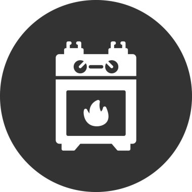 gaz sobası ikon vektör illüstrasyonu