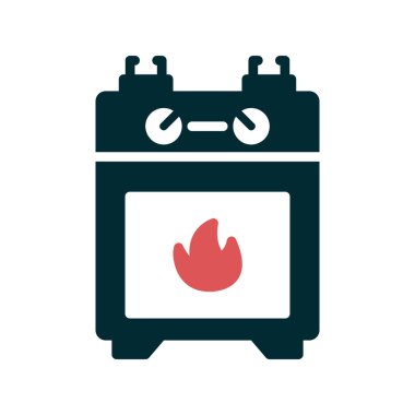 gaz sobası ikon vektör illüstrasyonu