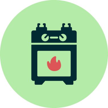 gaz sobası ikon vektör illüstrasyonu