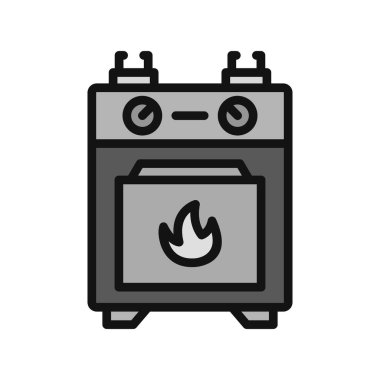 gaz sobası ikon vektör illüstrasyonu