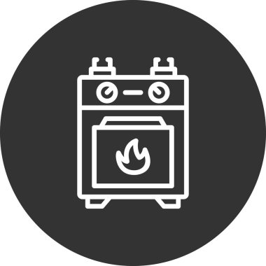 gaz sobası ikon vektör illüstrasyonu